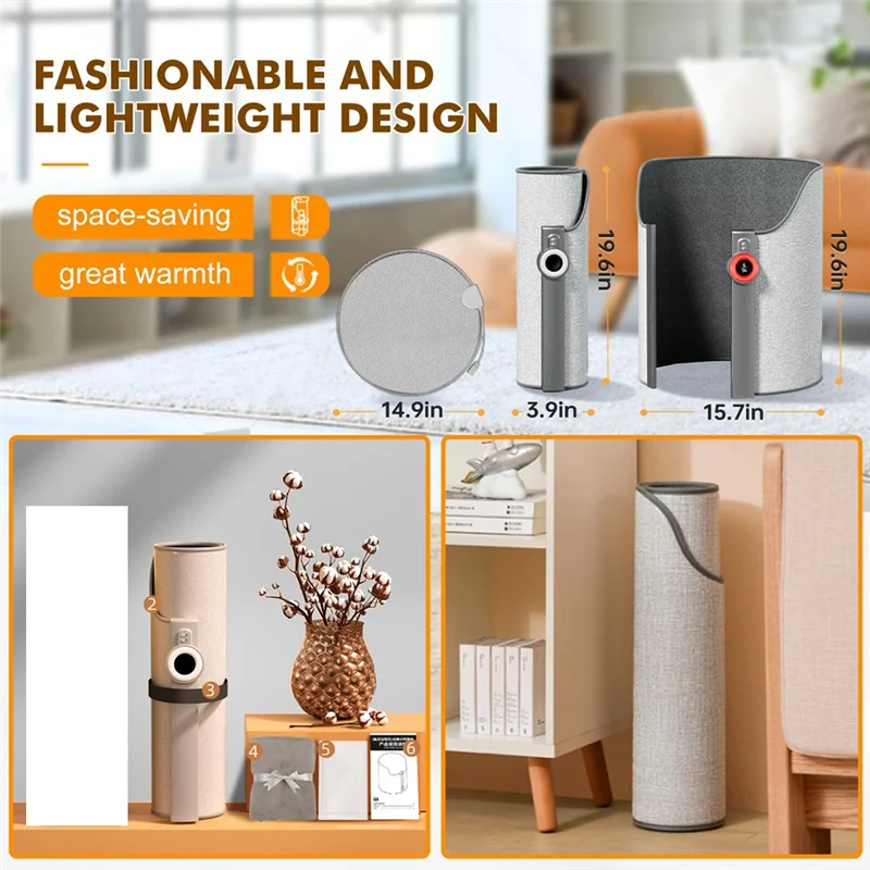 

EYFL-космический обогреватель под столом, портативный обогреватель для офиса и дома, электрический персональный обогреватель мощностью 170 Вт, с термостатом и таймером, вилка стандарта США