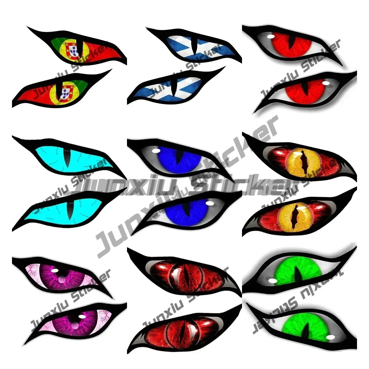 

Pair of Evil Eyes Stickers Creative Sticker Evil Yellow Eyes Vinyl Car Stickers-Occlusion-Scratch Decoration for Car SUV Pickup