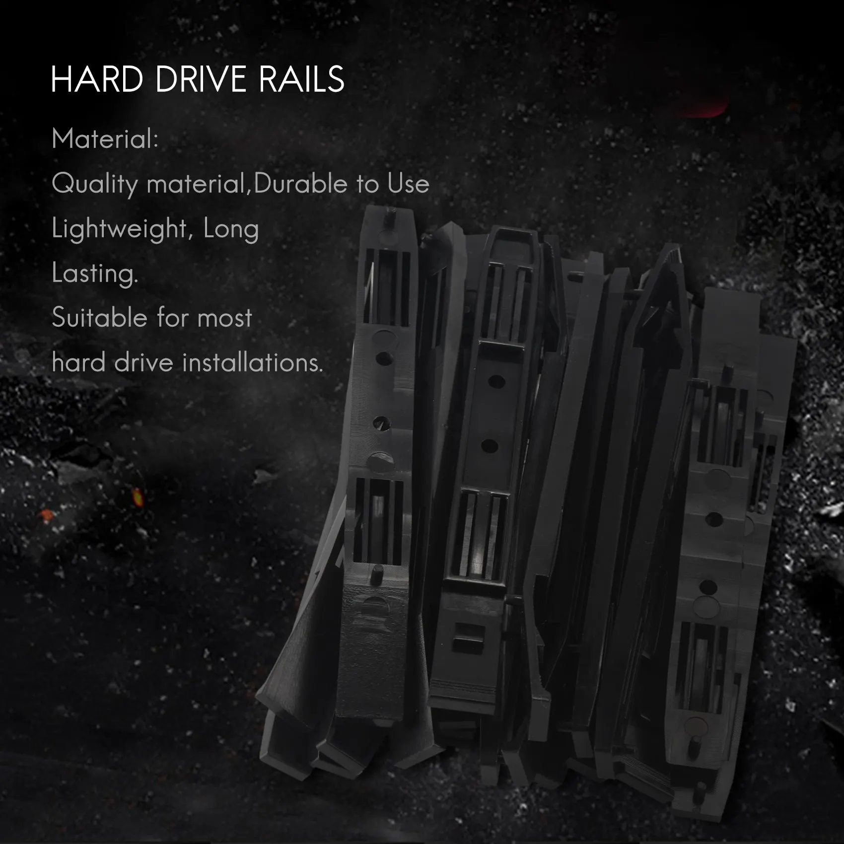 10 Pairs الأقراص الصلبة القضبان الشاسيه قفص الملحقات محرك خليج المنزلق البلاستيك القضبان ل 3.5 إلى 5.25 القرص الصلب علبة العلبة