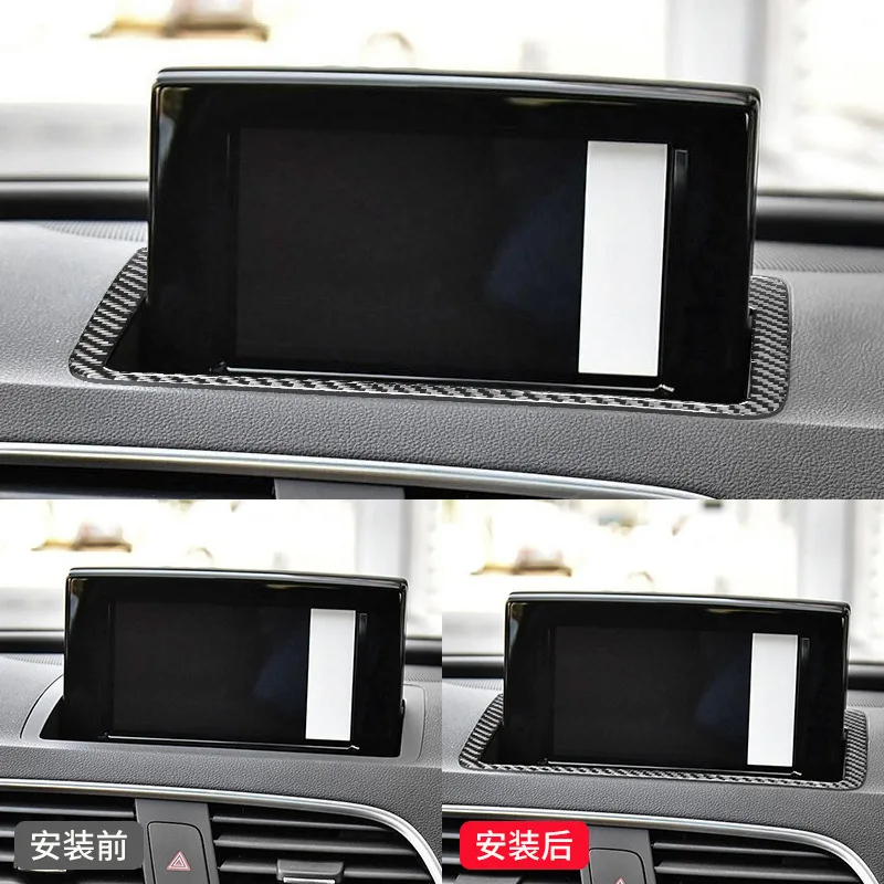 

FOR Audi Q3 Retrofitting instrument panel navigation display Decorative stickers Carbon fiber pattern Interior modification