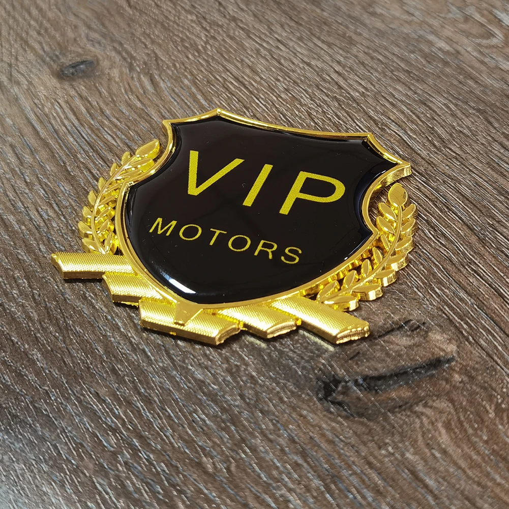 Body Sticker Car Decoration Metal VIP MOTORS Wheat Ear Decorative Sticker 3D Sticker For Fuel Tank Cap Double-sided tape