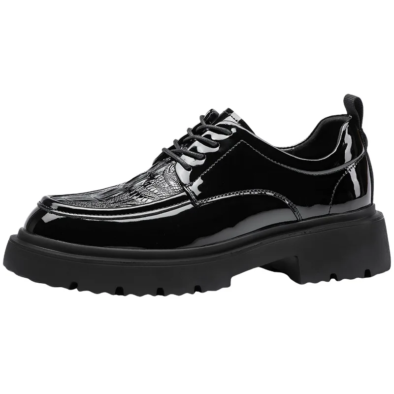 أسود براءات أحذية من الجلد للرجال 2024 مصمم فستان أحذية رجالي موضة الرجال مكتب أحذية رسمية Chaussure أوم Zapatos Hombre