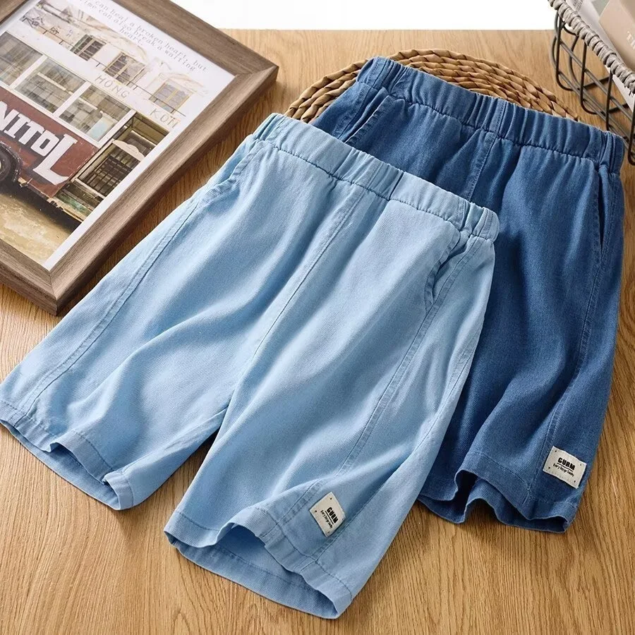 Boys Soft Denim Shorts 5-9Y Kids Summer Casual Loose Jean Shorts reathable Lightweight Children Daily Wear Pants