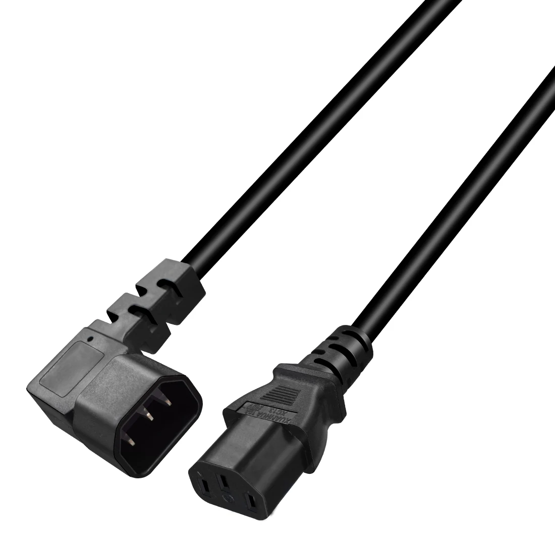 JORINDO IEC320 C14 TO C13 AC power extension cable, C14 left bend design to C13 female PDU/UPS power replacement cable connector