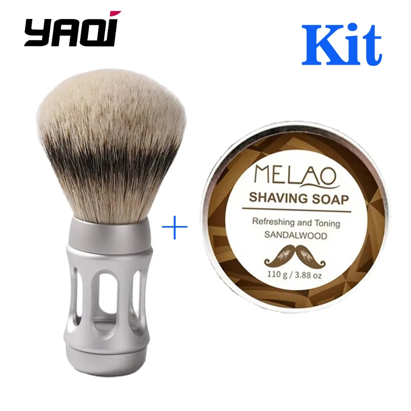 

Yaqi Bandstand 24 мм матовая хромированная металлическая ручка Silvertip барсуковая щетка для бритья и набор мыла для бритья для мужчин набор для ухода за волосами