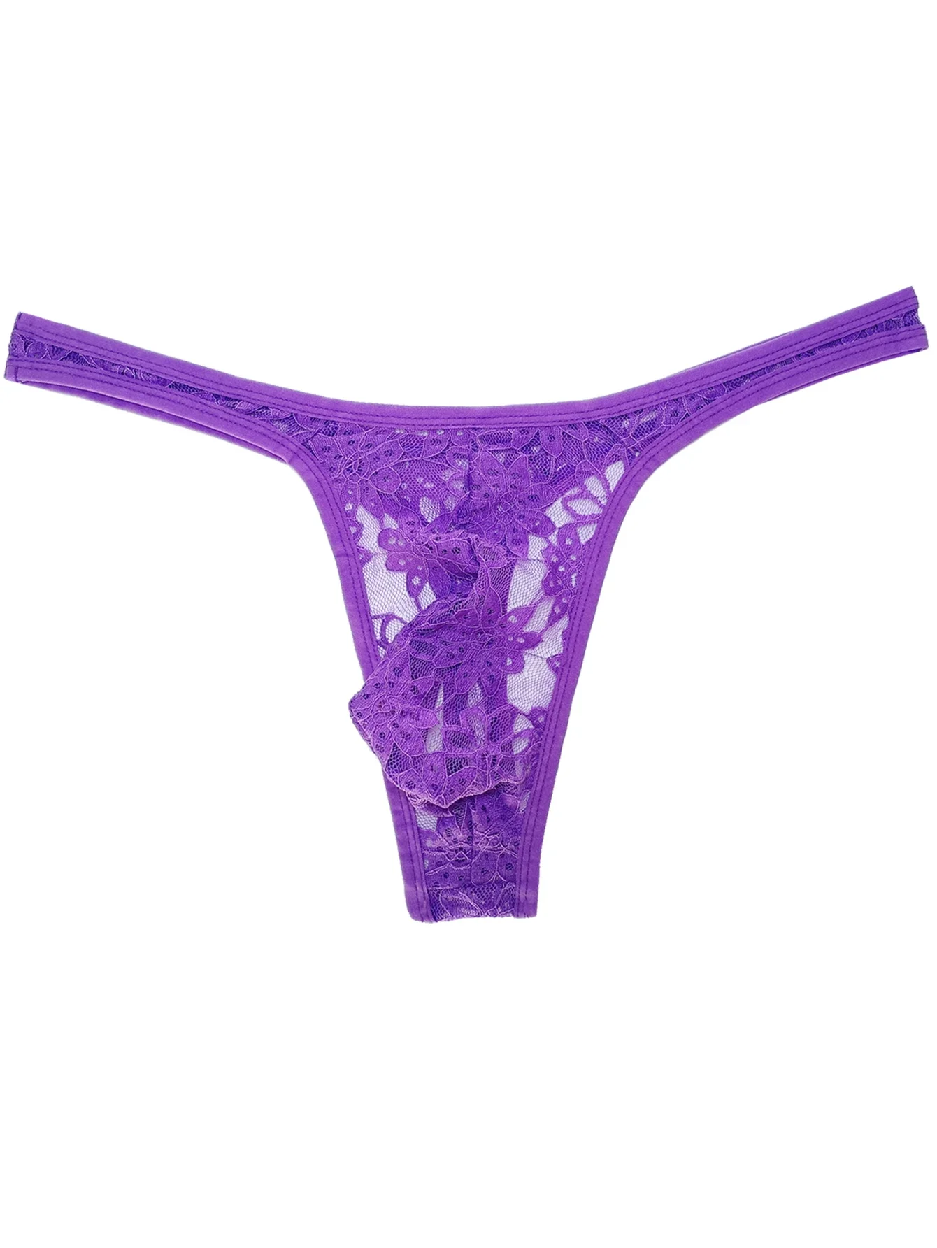 

Hollow Out Lace Men Sexy Transparent Thong Underwear See Through Sissy Personalized Jockstrap Man Underpant Erotic HT145