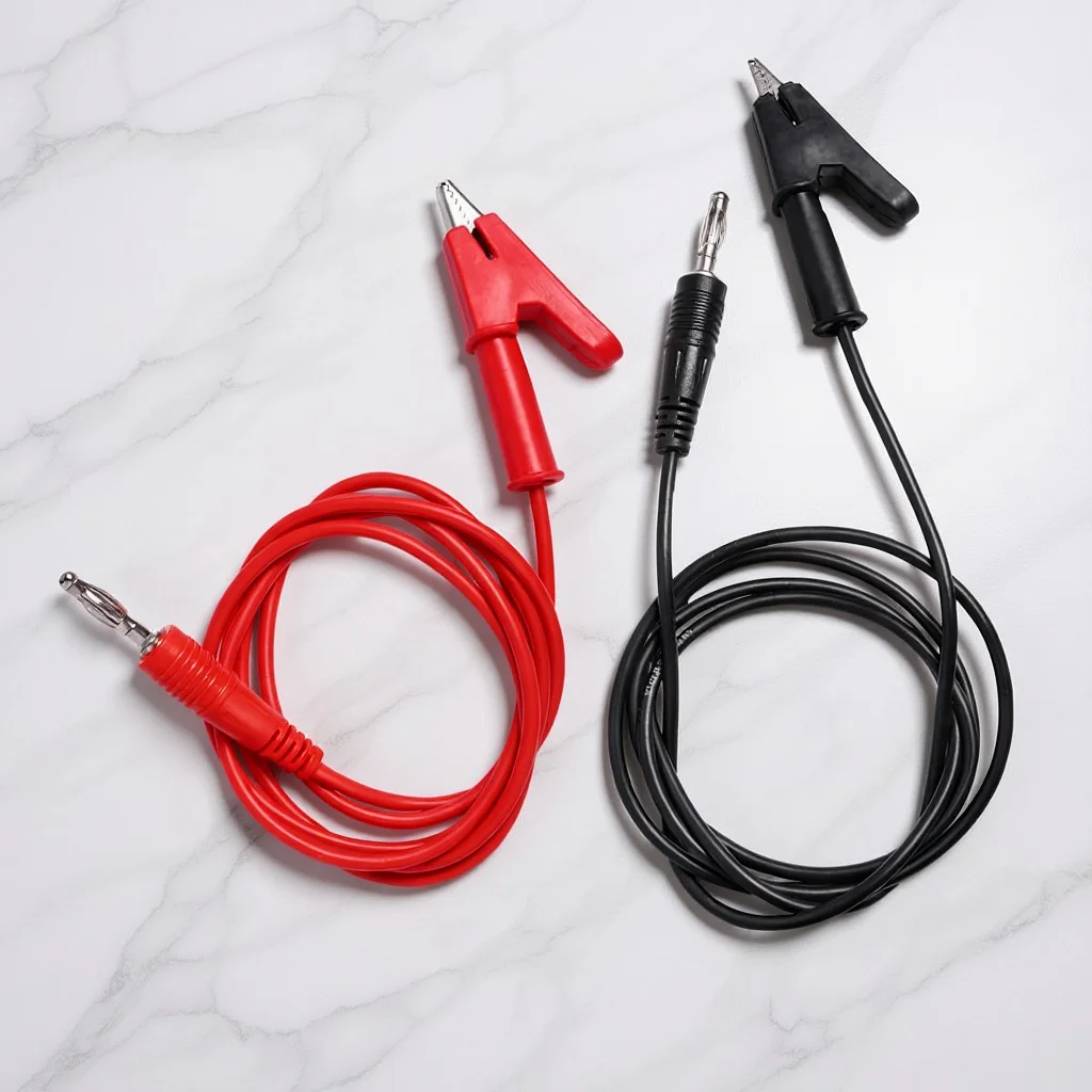 

2pcs Banana Plug To Alligator Clip Test Lead Wire 18Awg 4Mm 1M Red Black Cable For Electrical Lab Equipment Probe Line