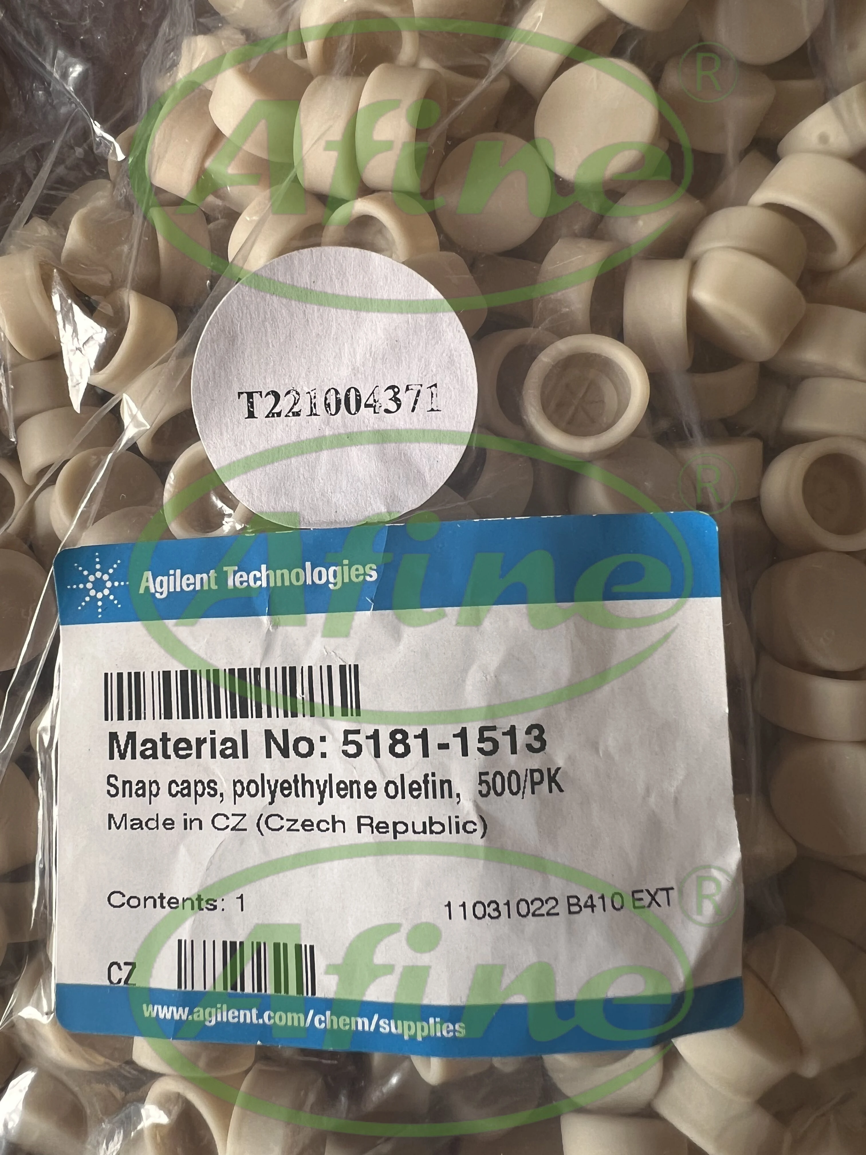 AFINE Agilent 5181-1513 2 mL Crimp/Snap Top Vials & Caps, Polyethylene Olefin, 500/pk