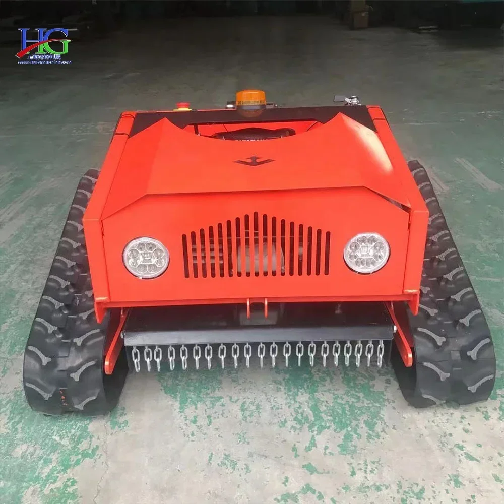 หุ่นยนต์ตัดหญ้า7.5HP รีโมทคอนโทรลอัจฉริยะแบบเดินได้ด้วยตัวเองเครื่องตัดหญ้าสำหรับใช้ในฟาร์ม