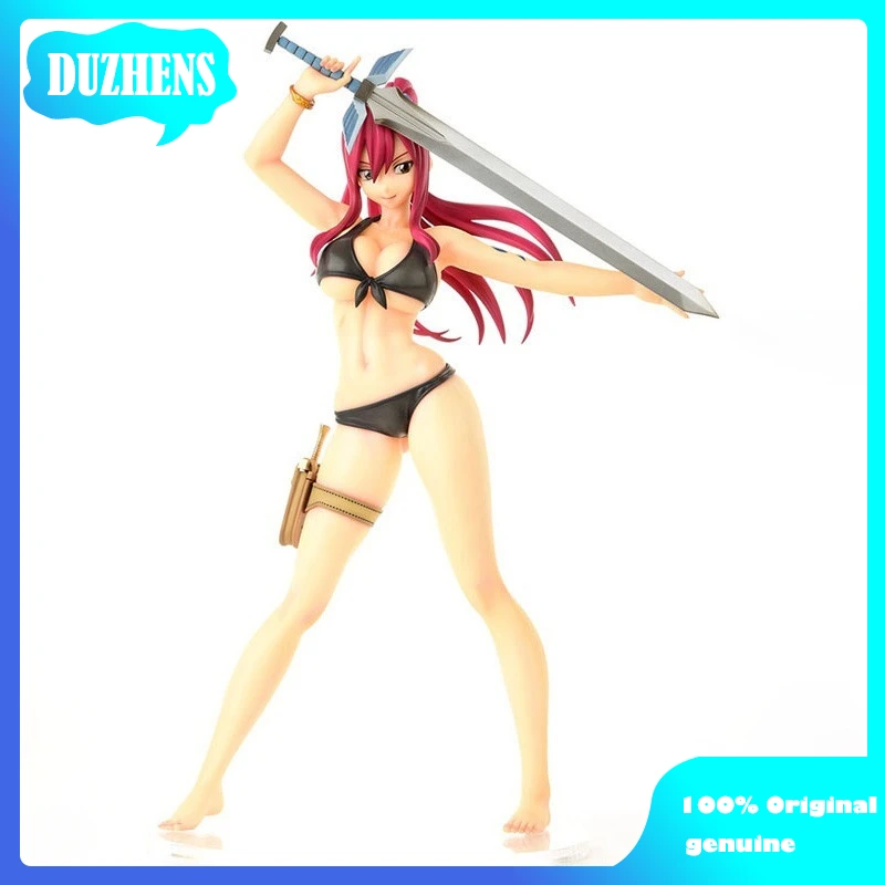 100% Original: FAIRY TAIL Erza Scarlet swimsuit Style 27cm PVC Action Figure Anime Figure Model Toys Figure Collection Doll Gift