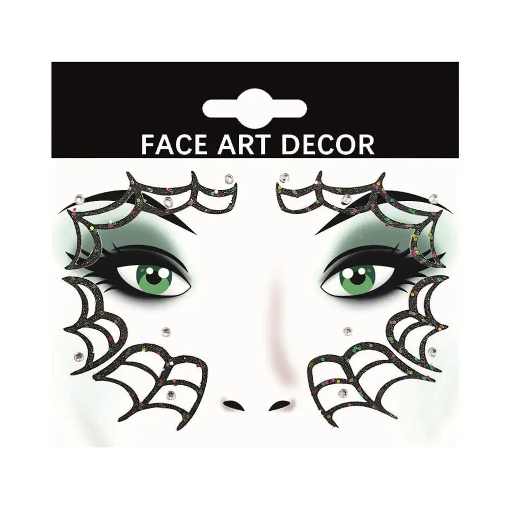 1pc Party Holiday Makeup patch per il viso autoadesive Cartoon Halloween Cosplay con Diamond Sticker strumento per il trucco accessori per feste