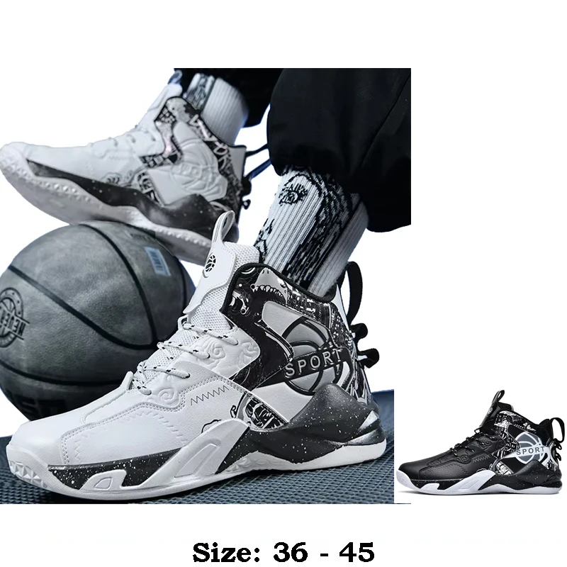 

Высококачественная повседневная спортивная обувь для мужчин, новинка 2025 года размер 36 37 45 удобные баскетбольные кроссовки для бега на открытом воздухе обувь белого черного цвета