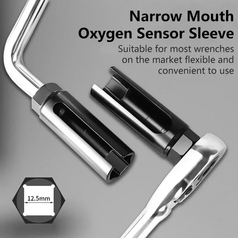 

Narrow Mouth Oxygen Sensor Sleeve European-style 22mm 1/2" Cxygen Sensing Drive Socket Wrench Car Tools Black Automotive Parts