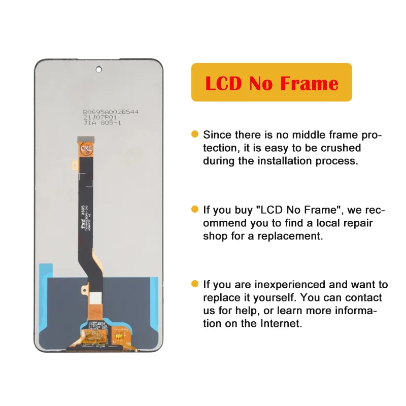 Original 6.78'' For Infinix Hot 20S Hot20S X6827 LCD Display Touch Screen Digitizer Assembly