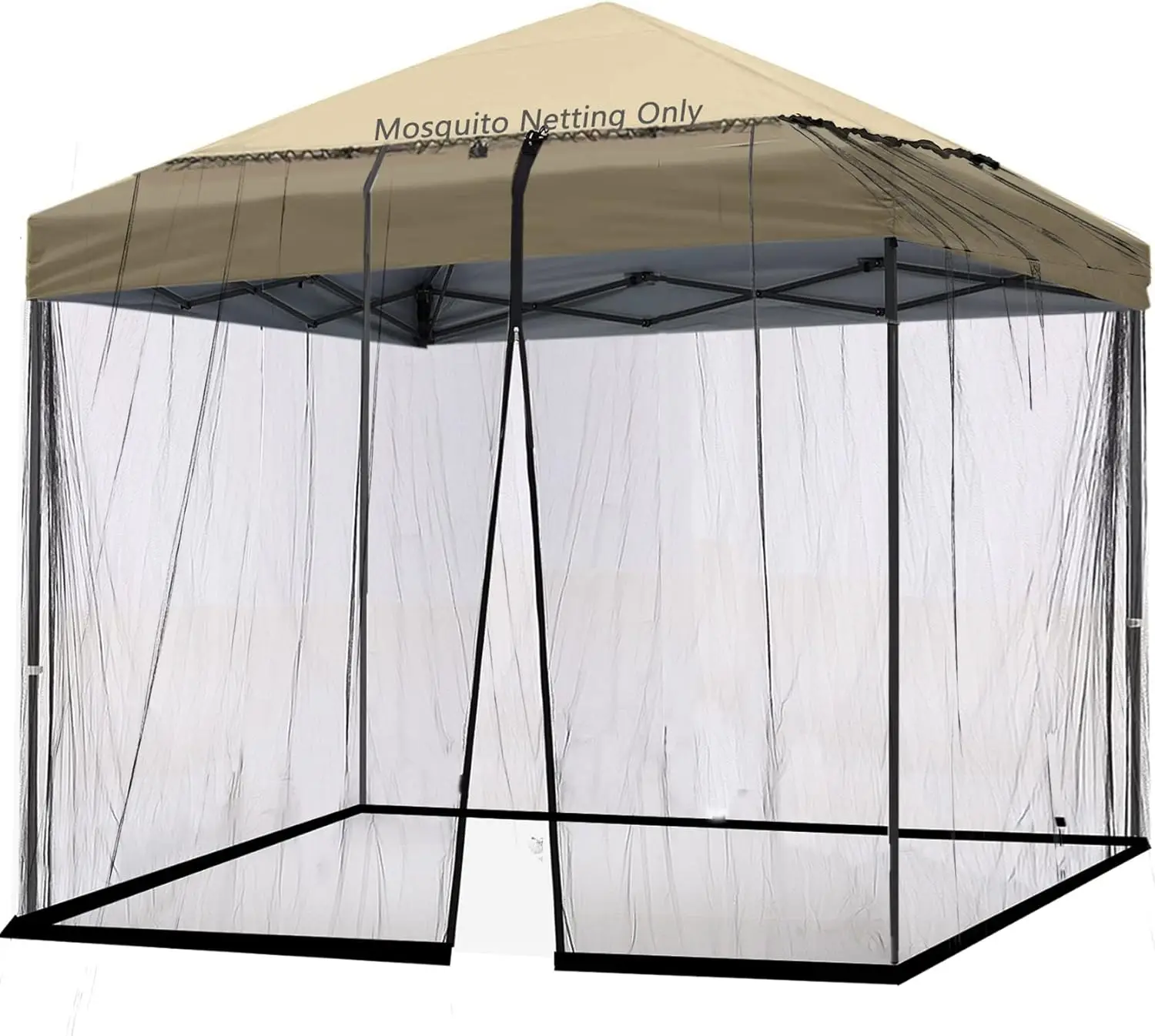 

10x10ft Patio Umbrella Mosquito Net, Black Gazebo Canopy for Outdoor Protection