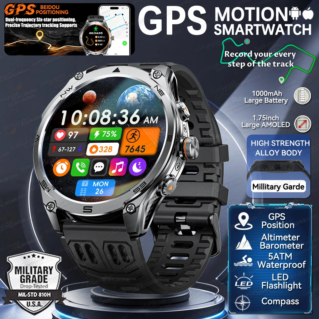 

Профессиональные спортивные умные часы для мужчин Beidou GPS глобальное позиционирование плавание 10ATM водонепроницаемые Bluetooth умные часы с пульсометром