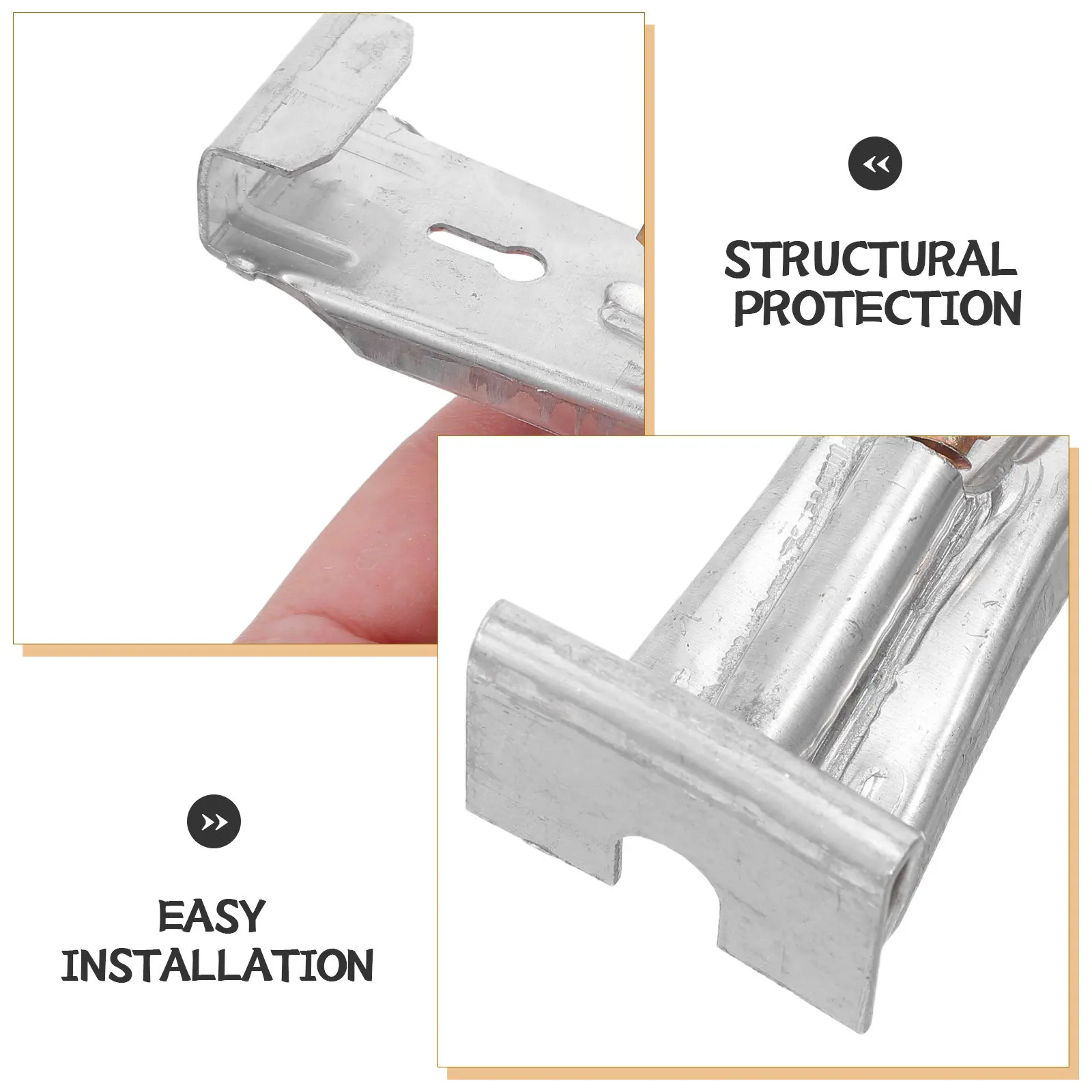 6Pcs 5 Inch Carbon Steel Roof Gutter Brackets Pre Inserted Screw Hidden Support for Heavy Duty Gutter Hanger
