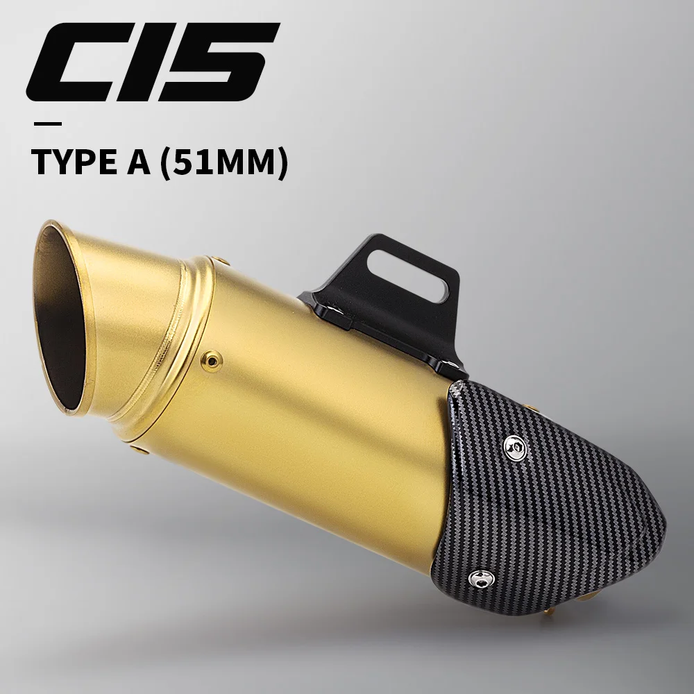 51mm CNC Muffler Compatible with Z800 Z750 R30 RC390 S1000RR PCX125 CBR650 MT07 Z400