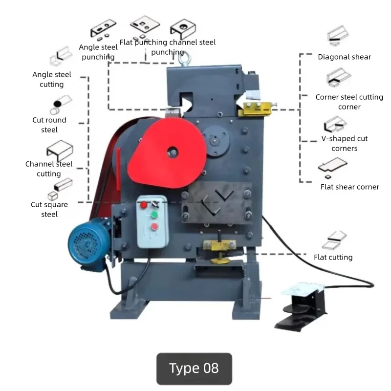 Punzonatrice e cesoia combinata multifunzionale per punzonatrice per canali di acciaio e acciaio angolare