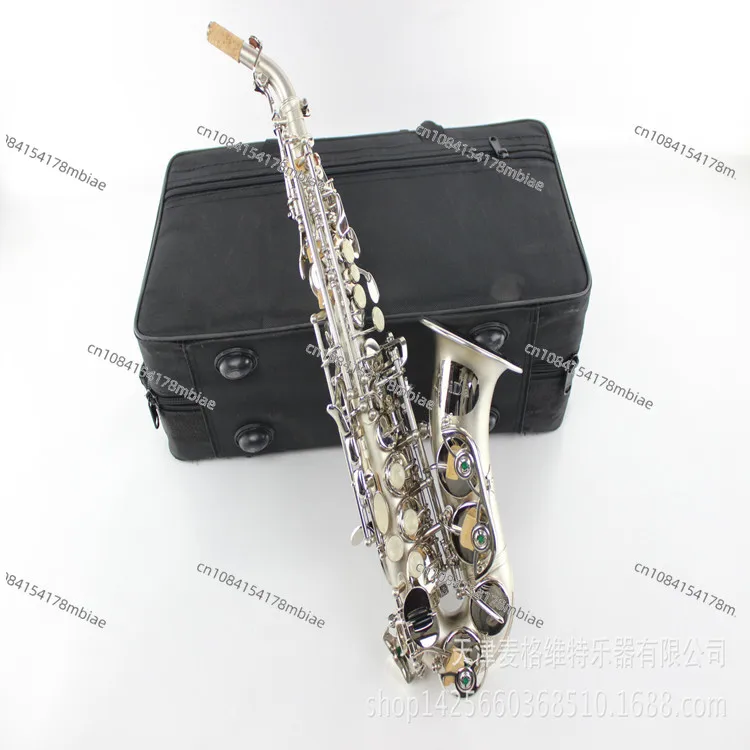 

Magwitch Musical Instrument MSS-350S B-flat Elbow Treble Saxophone Instrument Surface Hemp Silver
