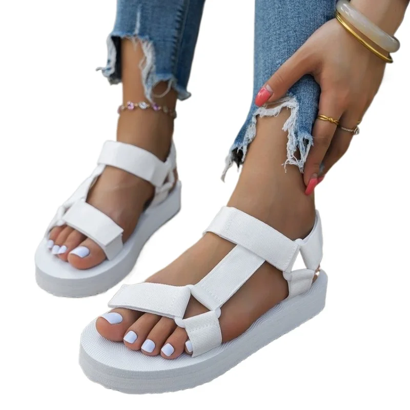 2026 New Women Summer Soft Slip Sandals Woman Buckle Strap Foam Sole Durable Sandals Ladies Outdoor Casual Beach Shoes