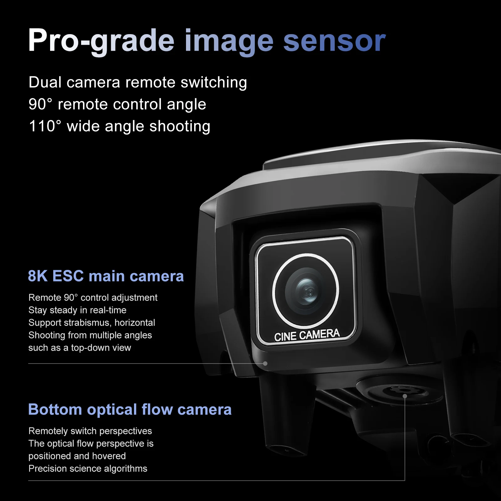 A118 Дрон 8K Профессиональная HD двойная камера Бесщеточный оптический поток Предотвращение препятствий Складной с управлением экраном RC Дроны Игрушка