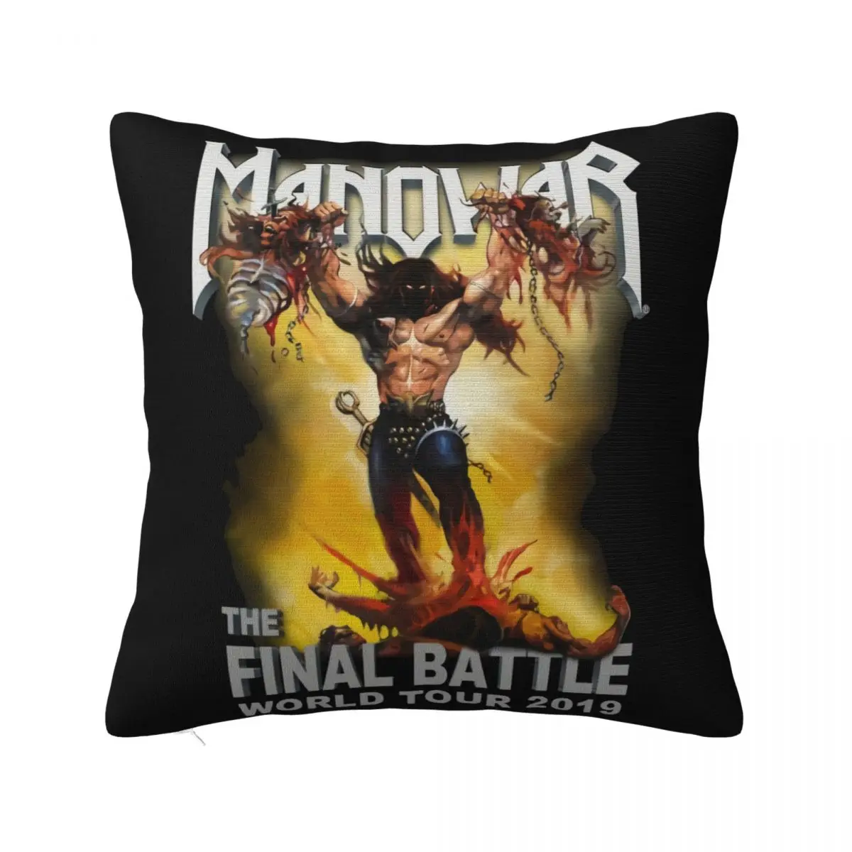 New Manowar 'The Final Battle' World Tour 2019 Black S'3Xl Popular Style Cool Harajuku Pillow Case