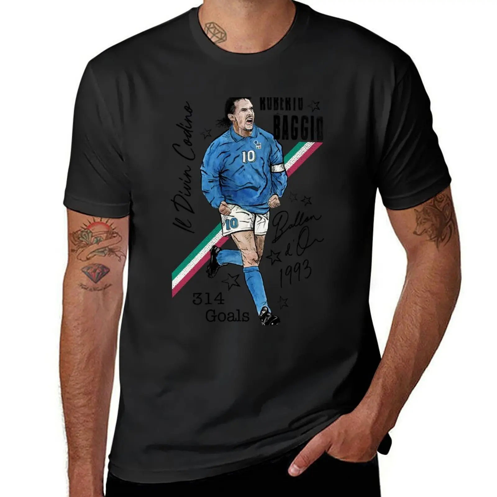 R.Baggio - Il Divin Codino T-Shirt heavyweights plus sizes t shirts for men pack