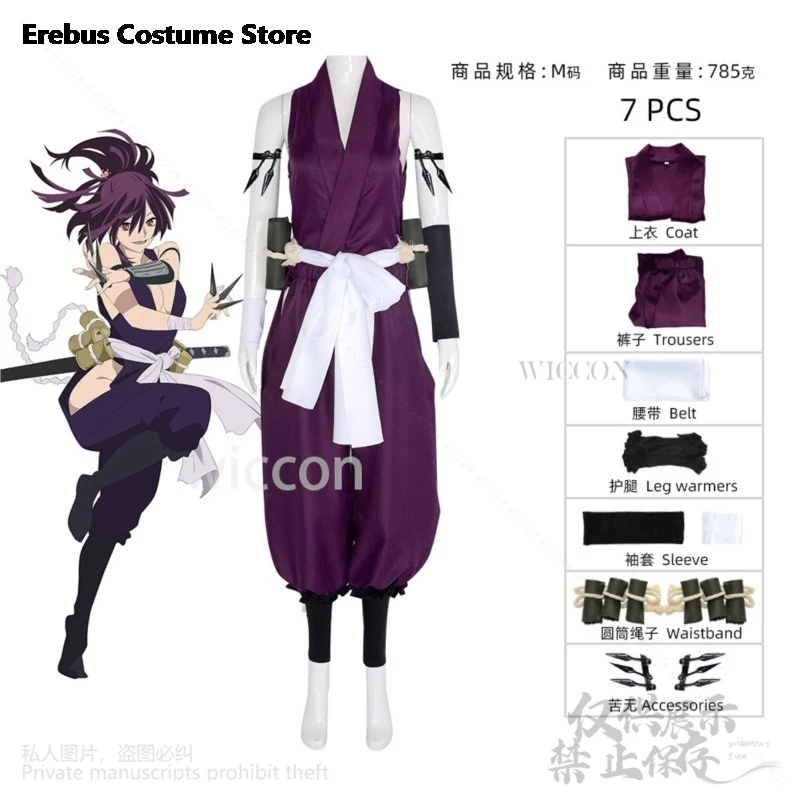 Disfraz de Yuzuriha de Hell's Paradise para mujer, peluca de Anime, uniforme Ninja para Halloween, conjunto de traje de fiesta de carnaval, Lolita Sexy, caliente