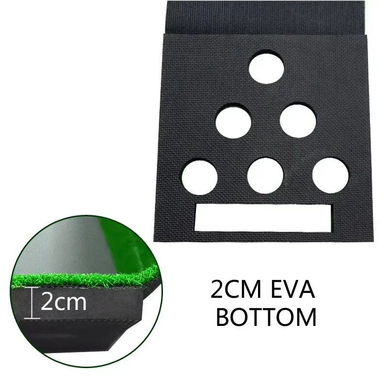 2026 Customizable Mini 6 Holes Golf Putting Green Mat with Ball Tray Factory Supply Golf Training Aids for Golf Practicepromote
