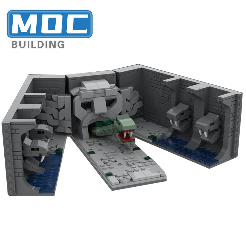 Secret Chamber Building Block Kit MOC display model sand green Basilisk Brick Model DIY Puzzle Collection Toys Birthday Gifts