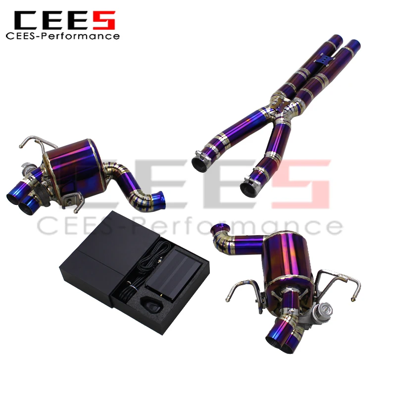 cees Performance Titanium Exhaust System for Ferrari California 4.3L 2009-2014 X Pipe Catback Racing Car Muffler Vacuum Valve