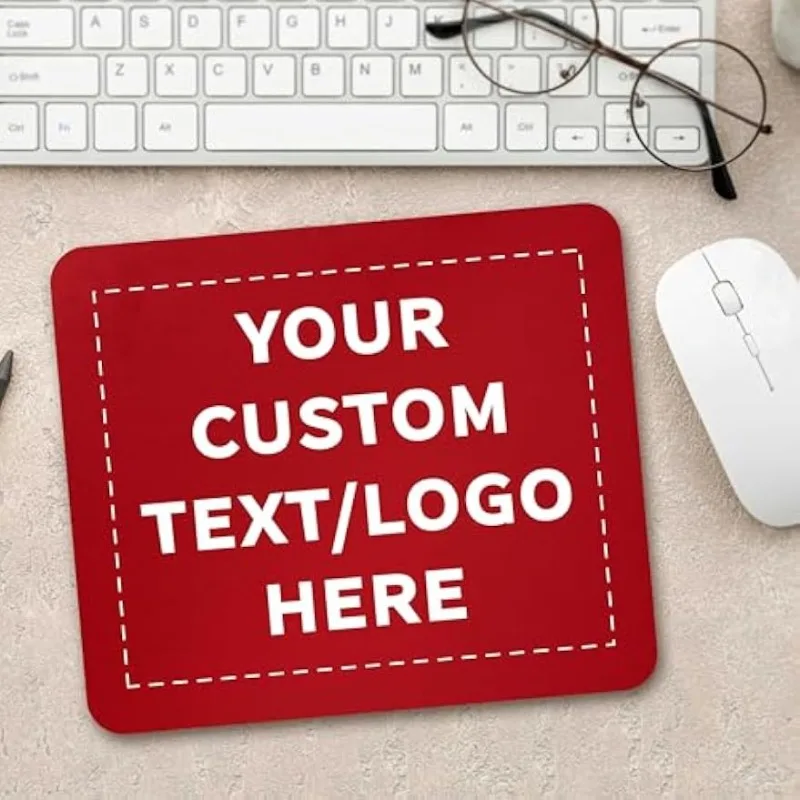 Batch Custom Rectangle Mouse pad 10 PCS DIY mat Personalized Bulk Pack  Great Gifts for Employees, Clients, for Tradeshows, Red