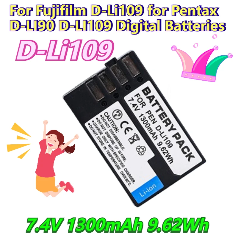 

7.4V 1600mAh for Fujifilm D-Li109 for Pentax D-LI90 D-LI109 Digital Batteries