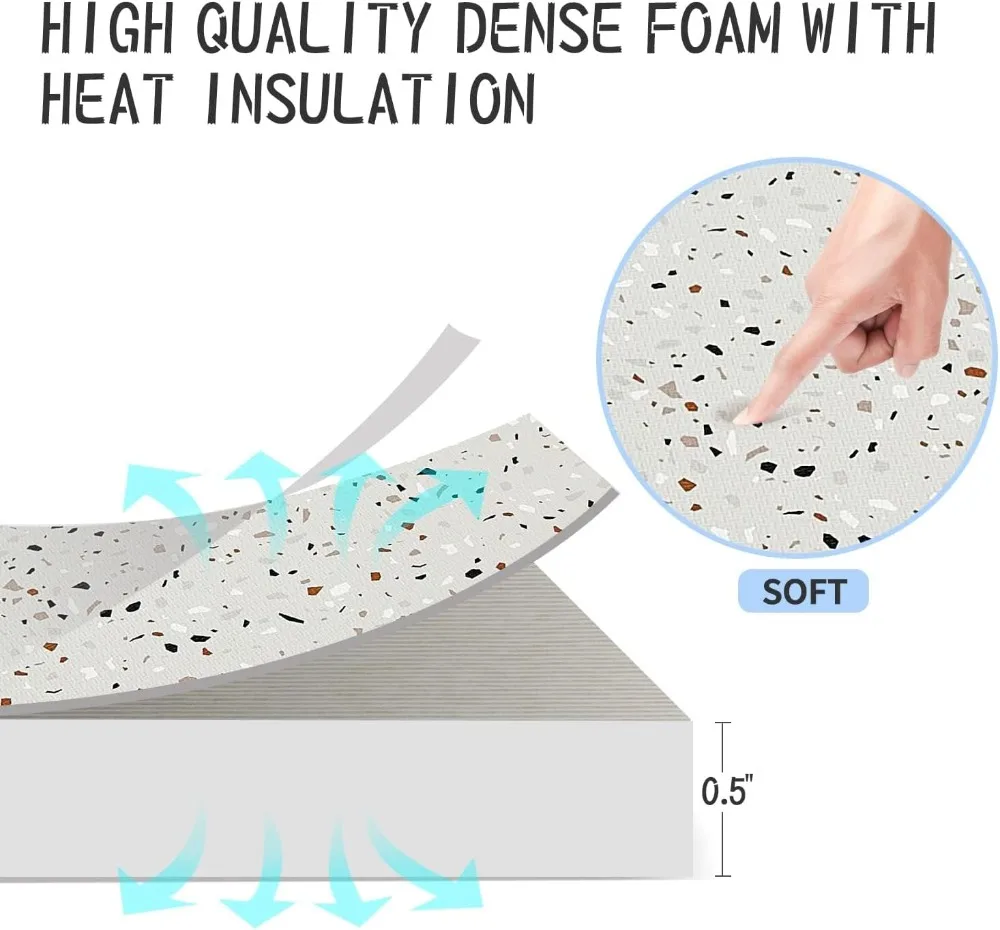 Extra Large Puzzle Mat, Thick Interlocking Foam Floor Tiles, 6 ft x 4 ft, Expandable, Exercise & Kids Mat, Protective Floor Surface, Terrazzo Design view 5