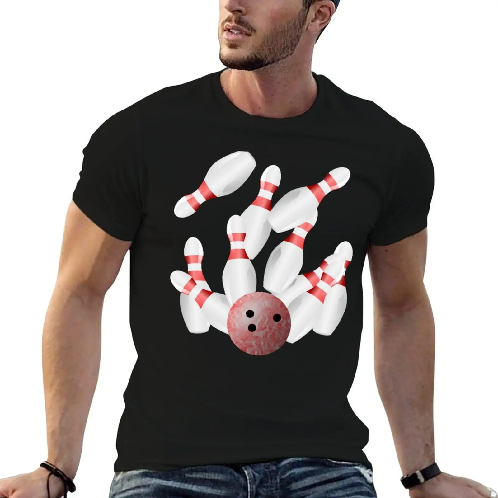 

Ten-pin bowling strike T-Shirt t shirts with prints man t shirts high quality luxury brand T-Shirt