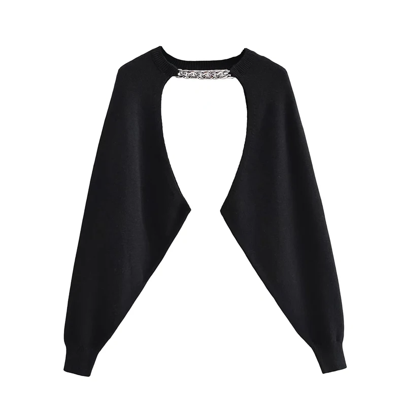 Losse oulder lange Sve gebreide trui Ultra ort Chain hangend Ne Wide Lazy Casual wollen dames cover-up Street Sle