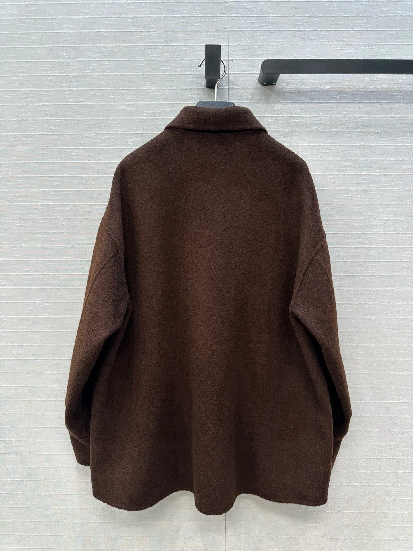 

Двустороннее кашемировое пальто ручной работы, элегантная шерстяная рубашка с лацканами, крутая и модная, простая куртка для уличного использования.