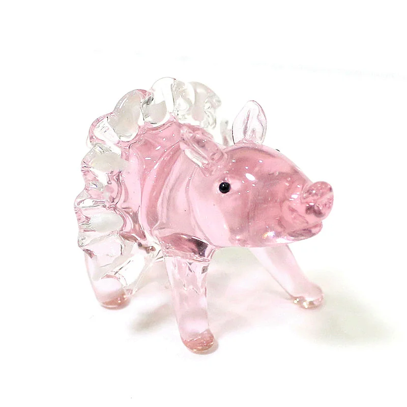 Pink Murano Glass Pig Figurine Ornament Home Table Living Room Decor Craft Collection Holiday Party Favor New Year Gift for Kids