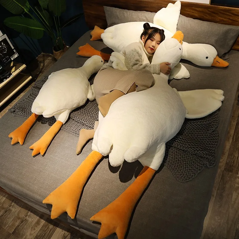 50-160cm Extra Large Cute Big White Goose Plush Toy Cute Big Duck Animal Plush Stuffed Doll Super Soft Sleeping Pillow