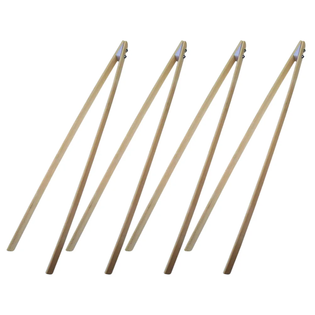 4 Pcs Sanitation Extended Garbage Clips Object Pickers Grabber Firewood Tongs Waste Trash Bamboo Picking Tool Upper