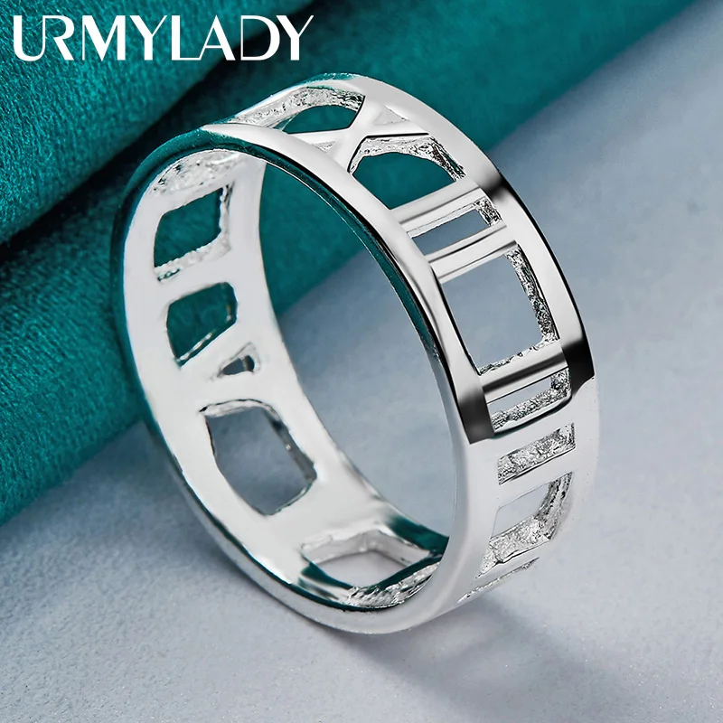 URMYLADY-anillo redondo de Plata de Ley 925 para hombre y mujer, joyería de compromiso con encanto para boda, 5-10 #