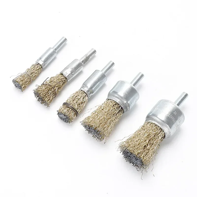 2PCS Copper Polishing & Cleaning Heads Rotary Tool 10/12/16/20/25/30mm Copper Wire Wheel Brush for Drilling Metal Rust Removal