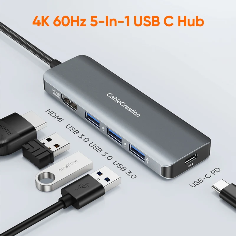 Imagem -02 - Usb tipo c Hub Pd100w tipo c para Hdmi 4k 60hz Usb3.0 Adaptador 5gbps para Macbook ar Ipad Pro m1 pc Acessórios Usb c Divisor