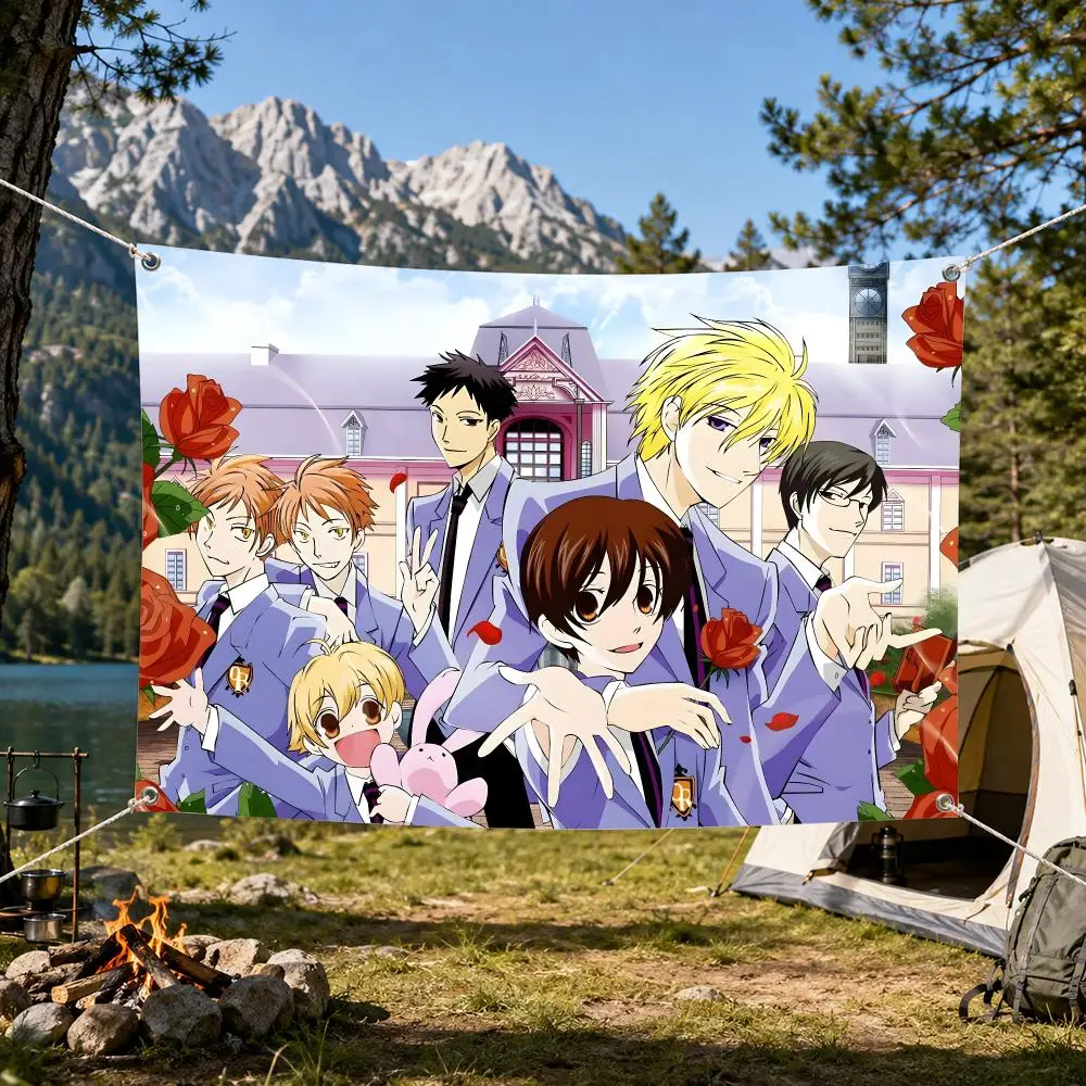Ouran High School Host Club Flags Aesthetic Wall Tapestry Printed Wall Hanging Living Room Party Outdoor Decor