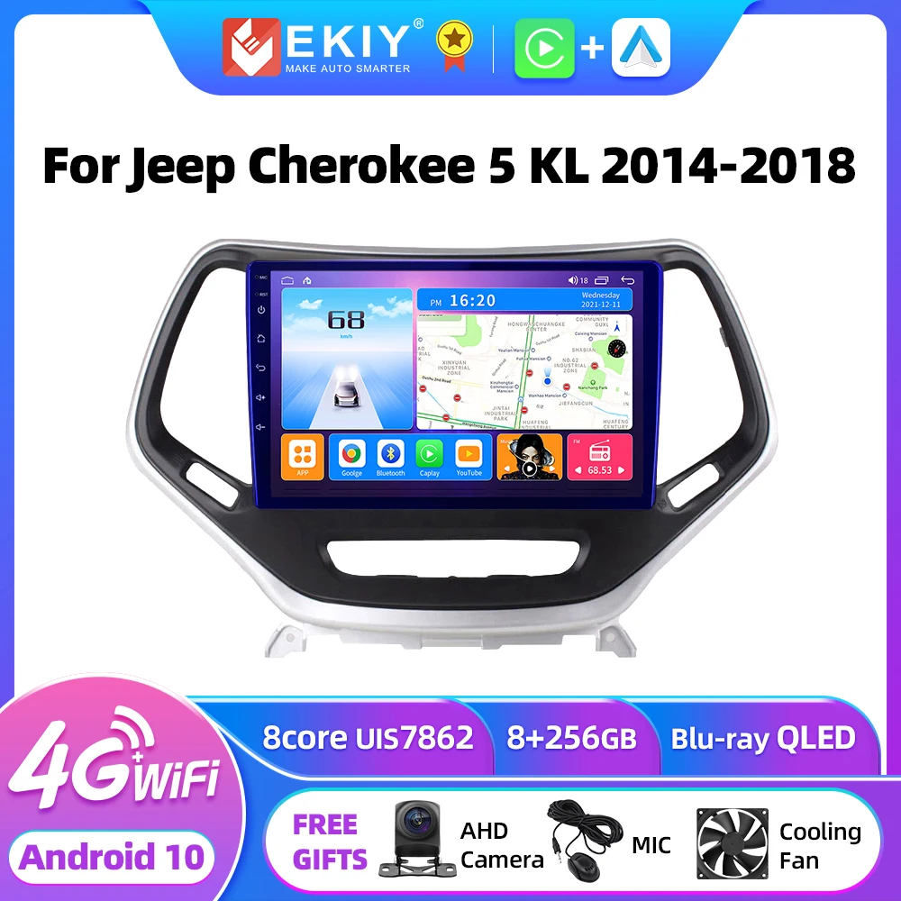 

EKIY T7 Android Car Radio For Jeep Cherokee 5 KL 2014 - 2018 Stereo Multimedia Video Player GPS Navi DSP BT No 2din Head Unit