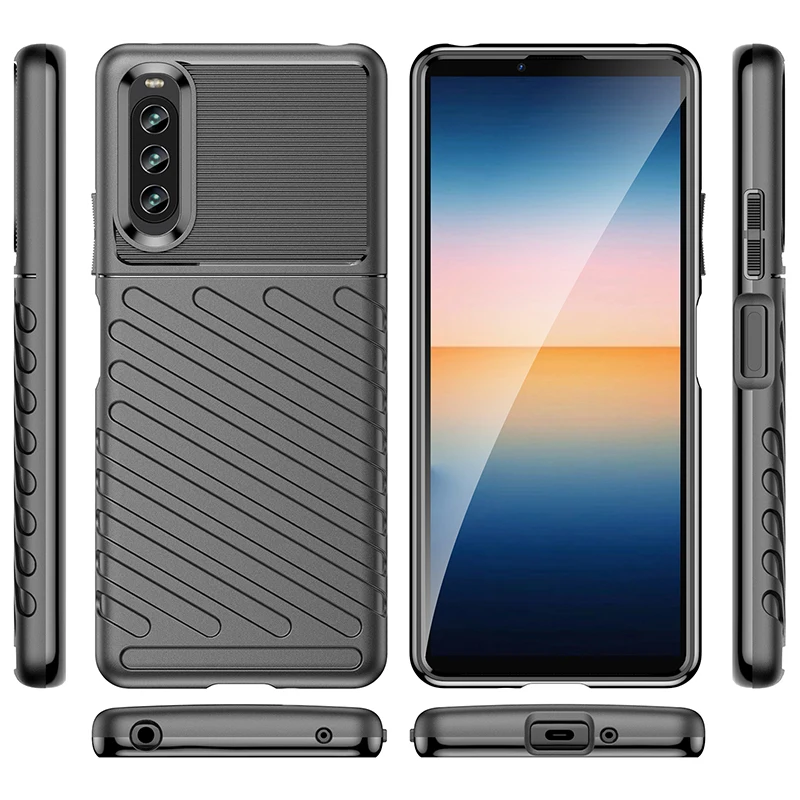 For Sony Xperia 10 IV Fashion Thunder Phone Case Shockproof Silicone Back Cover for xperia 10iv Luxury Mobile Shell