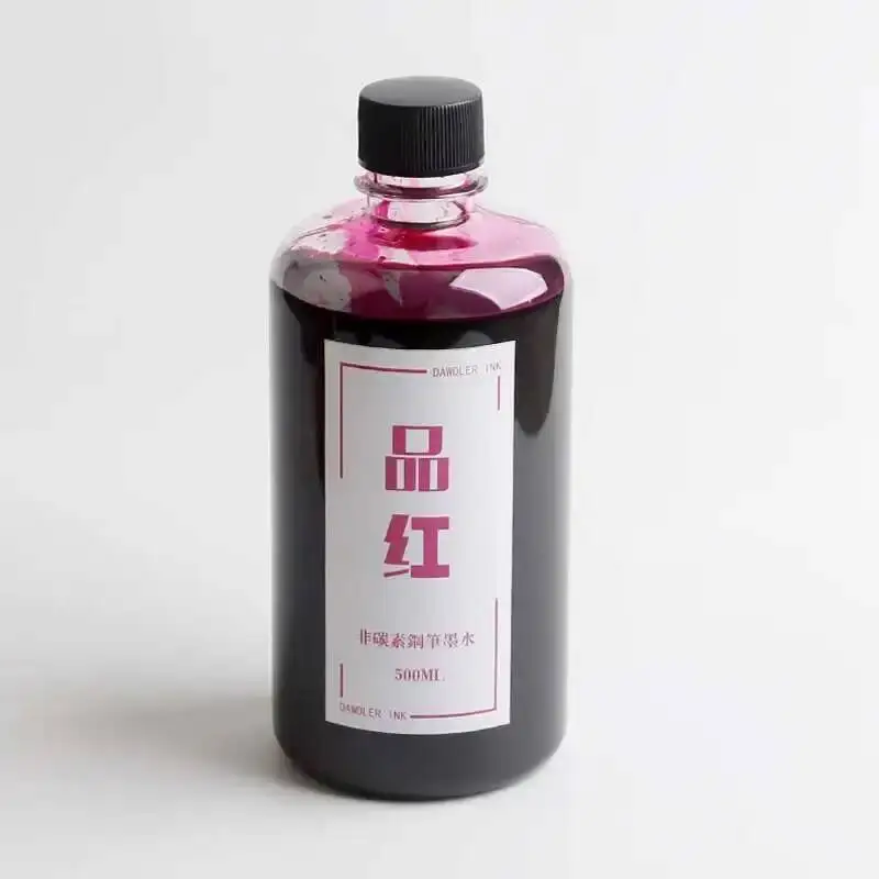 Big Volume 500ml/ Bottle 24 Colors Non Carbon Dyestuff Fountain Pen Ink Without Powder, Smooth Writing Ink