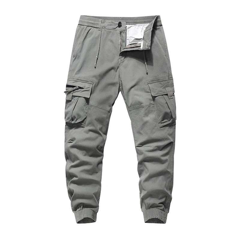 

2025 New Men's Fashion Cotton Cargo Opants Casual Outdoor Sport Pants Full Length Solid Trousers Multi-pocket High Quality Pants