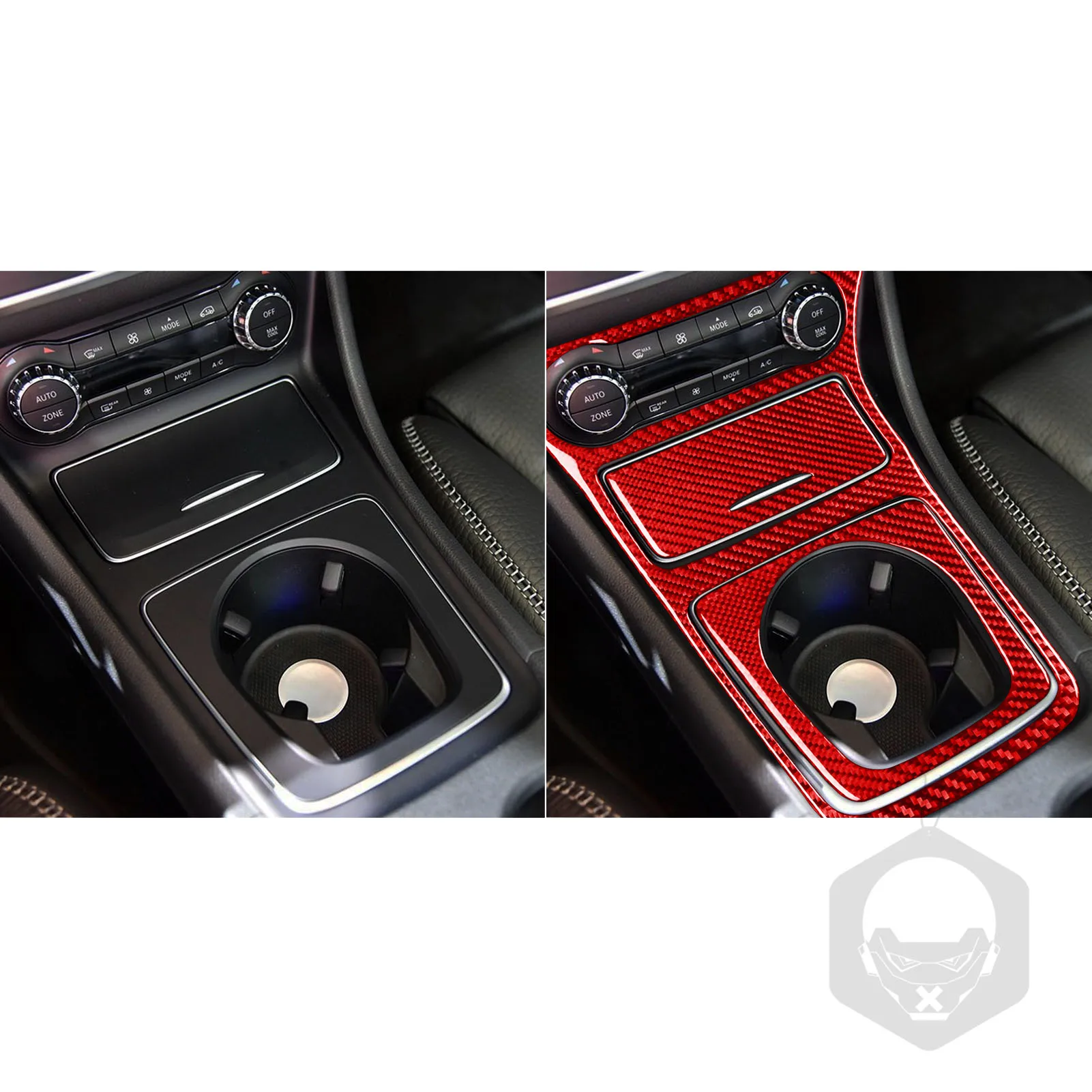 For Benz CLA C117 14-18 GLA X156 15-19 Real Carbon Fiber Central Cup Holder Panel Cover Car Interior Accessories Sticker Suit image 4